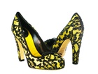 Dolce and Gabbana Black and Yellow Lace "Charming Coquet" Pumps