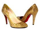 CH Christian Louboutin Decollete Pumps - Gold Crystal Shoes