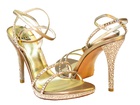 CH Stuart Weitzman "Golden Radiance" Gold Crystal Sandals